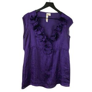 Adiva Women's Babydoll Whimigoth Fairy Top Purple Sz M Rosettes Satin Regency